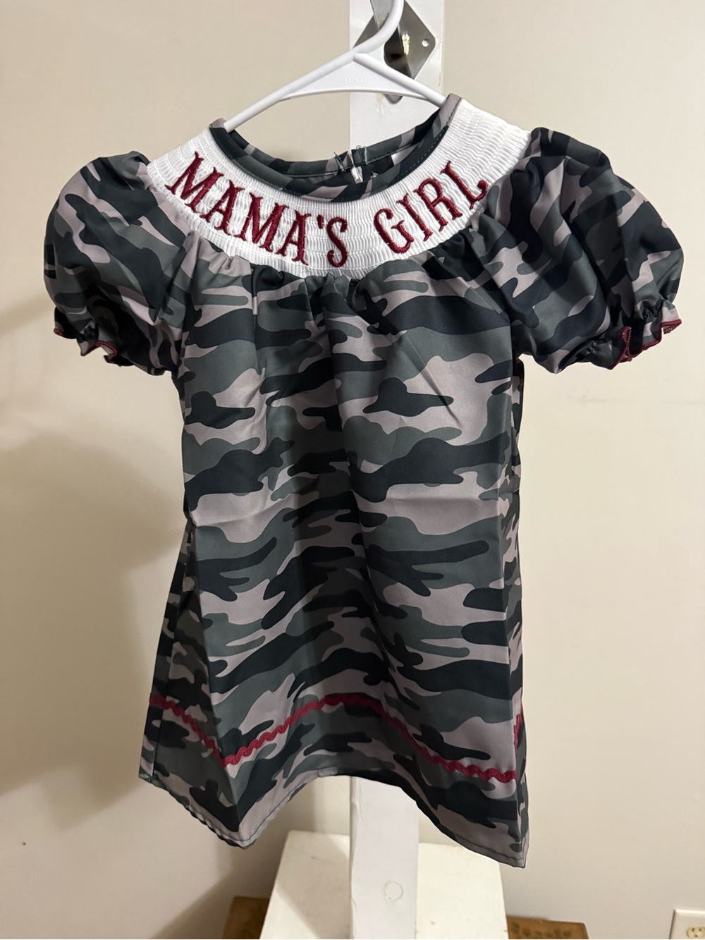 NWT Smocked Camo Mama’s Girl Dress